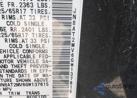 2016 Nissan Rogue S z USA, uszkodzony, nr VIN JN8AT2MV6GW137615